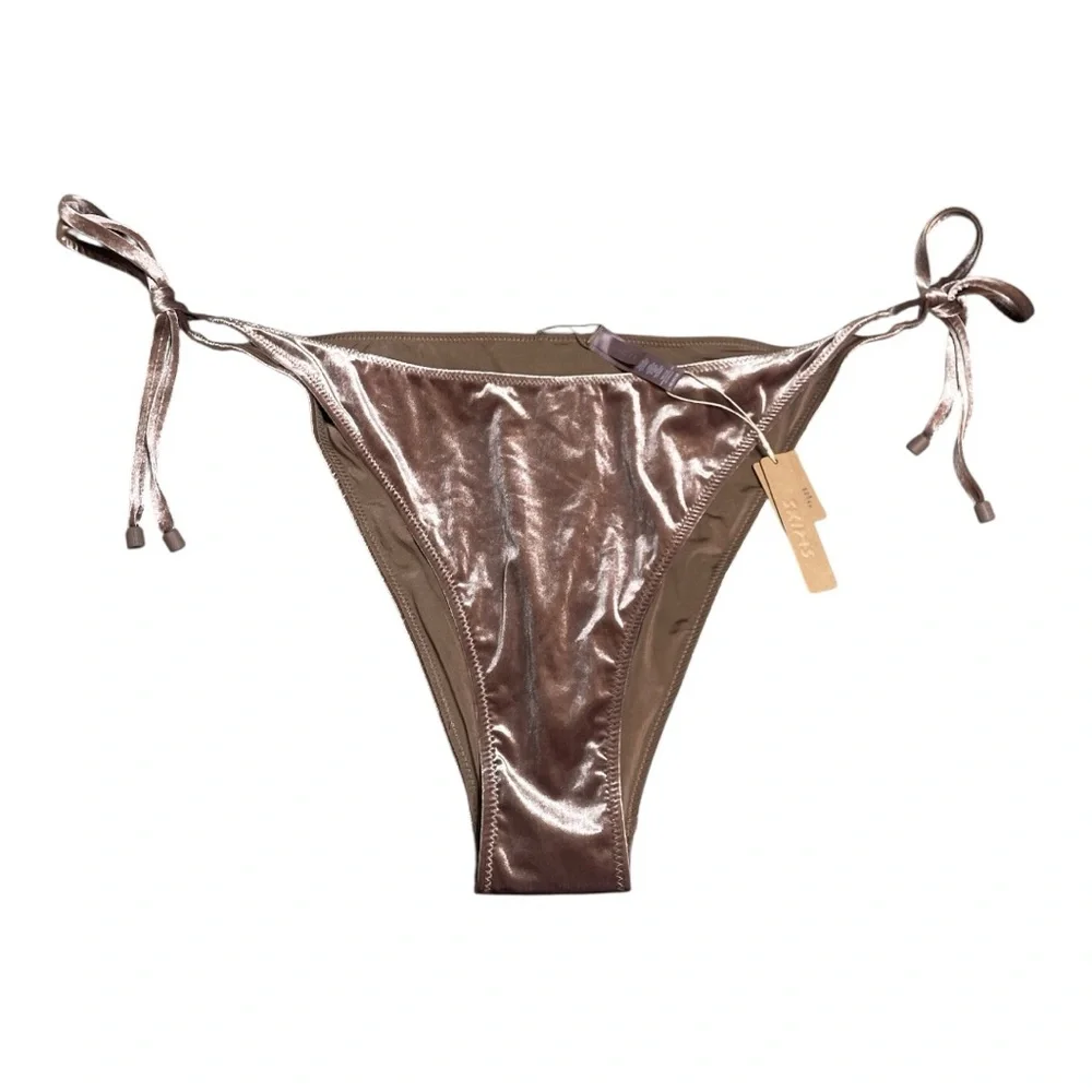SKIMS Bundle of Brown Velour Bikini Bottoms & Maroon Bikini Underwear | 4X